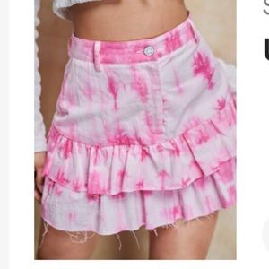 Tie Die Jean Skirt